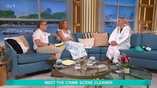 Lauren Baker on location carrying out a cleaning job